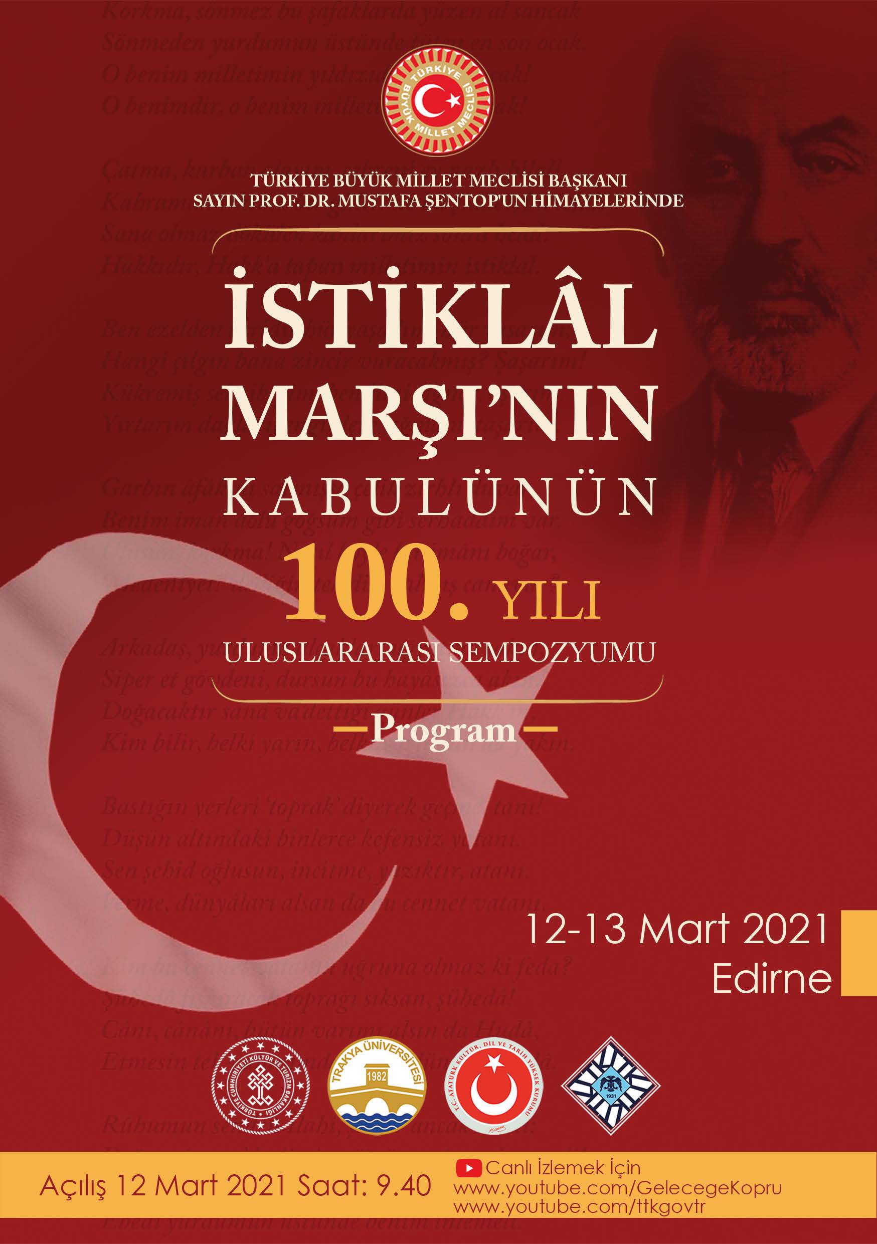 “İstiklal Marşı’nın Kabulünün 100. Yılı Uluslararası Sempozyumu” Düzenlendi.