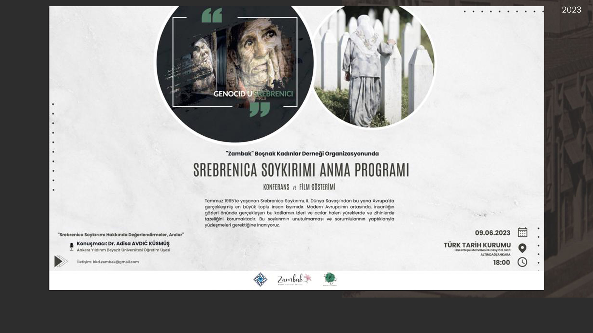  Srebrenica Soykırımı Anma Programı Düzenlenecektir